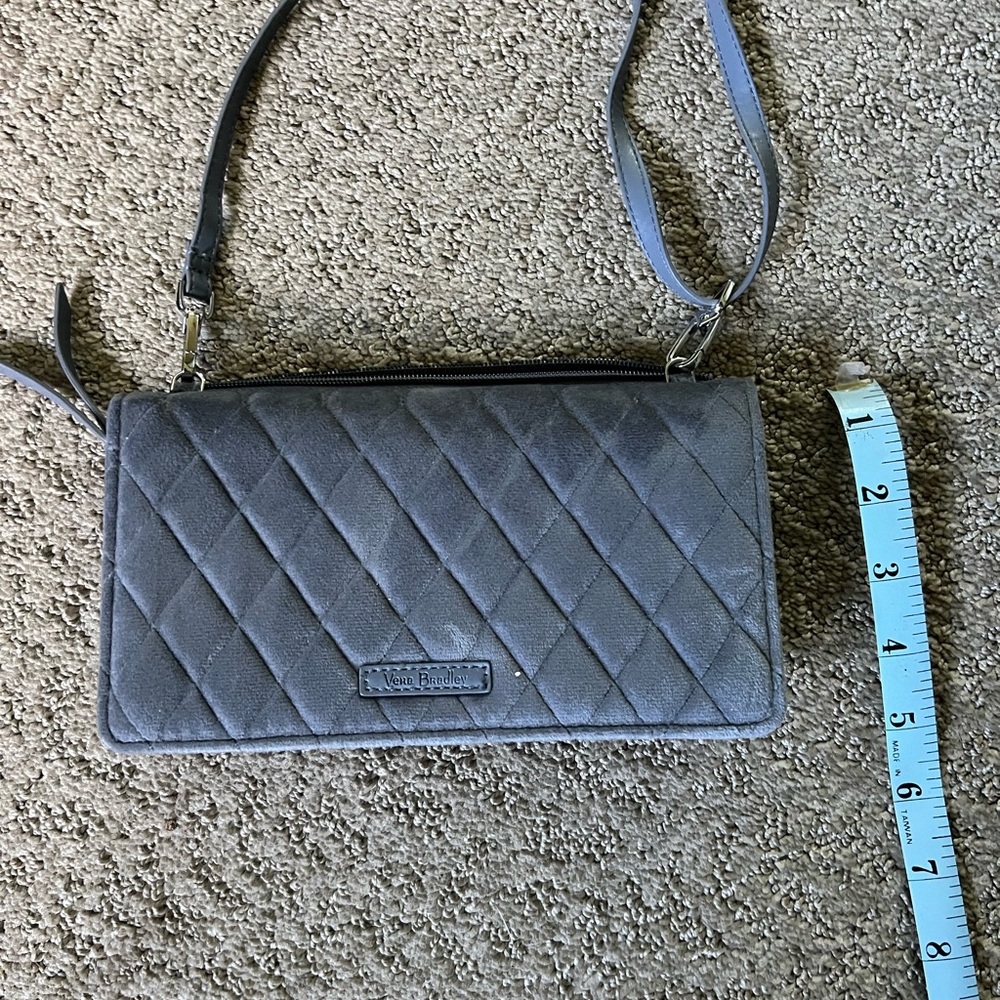 Vera Bradley Gray Quilted Crossbody Bag Wallet